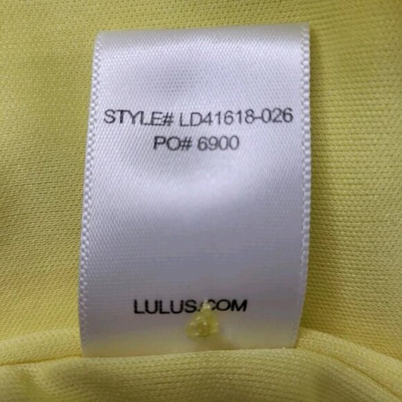 Lulus Mini Dress Size S Neon Yellow Scalloped Hem Cut Out Back Favorite Feeling - Picture 6 of 9